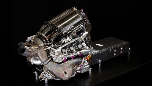 Honda engine in black background