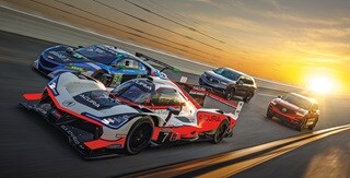 Acura Motorsports NSX GT3 and ARX-05 racing side by side