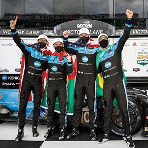 Acura Motorsports Team Penske drivers Celebrating Acura Motorsports Team Penske drivers Celebrating