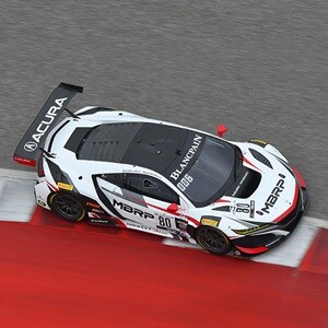 The Racers Edge Motorsports’ Acura NSX GT3 Evo racing view from top The Racers Edge Motorsports’ Acura NSX GT3 Evo racing view from top