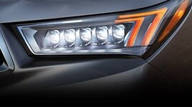 Close up of MDX Jewel Eye Headlight.