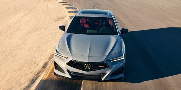 Acura TLX Type S in Urban Gray Pearl on the road Acura TLX Type S in Urban Gray Pearl on the road