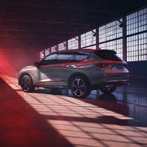 Acura MDX Type S Advance 3/4 rear view in Urban Gray Pearl Acura MDX Type S Advance 3/4 rear view in Urban Gray Pearl