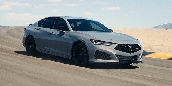 Acura TLX Type S in Urban Gray Pearl on the road Acura TLX Type S in Urban Gray Pearl on the road