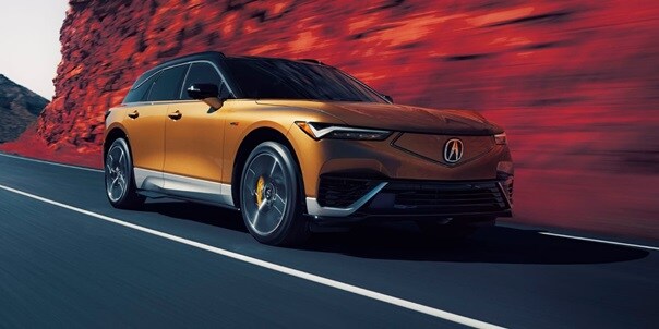 Acura ZDX in Tiger Eye Pearl front 3/4 view Acura ZDX in Tiger Eye Pearl front 3/4 view