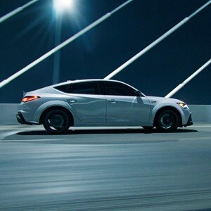 2026 Acura Integra Type S shown in Platinum White Pearl in profile view. 2026 Acura Integra Type S shown in Platinum White Pearl in profile view.