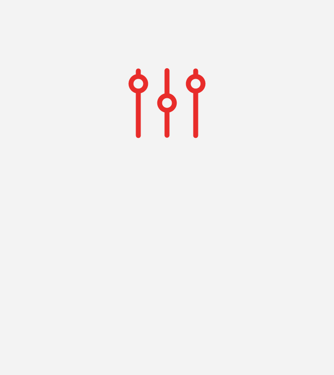 Icon of knobs and sliders for customization posibilities within the Acura Online Retailing experience Icon of knobs and sliders for customization posibilities within the Acura Online Retailing experience