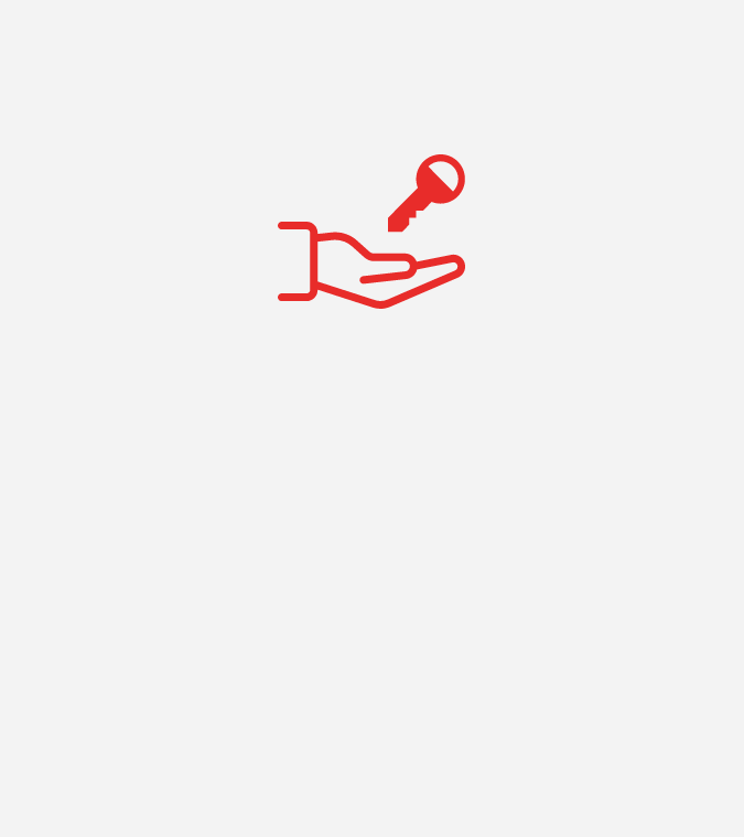 Icon of key and hand representing the limited availability of pick-up or dealer delivery services Icon of key and hand representing the limited availability of pick-up or dealer delivery services