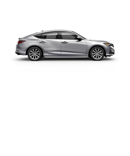 Acura Integra shown in Solar Silver Metallic, side view. Acura Integra shown in Solar Silver Metallic, side view.