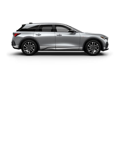 Acura ZDX shown in Solar Silver Metallic, side view. Acura ZDX shown in Solar Silver Metallic, side view.