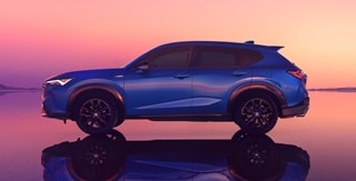 Acura 2025 ADX A-Spec with Advance Package in Adriatic Sea Blue Metallic side profile body lines and a tailgate spoiler Acura 2025 ADX A-Spec with Advance Package in Adriatic Sea Blue Metallic side profile body lines and a tailgate spoiler