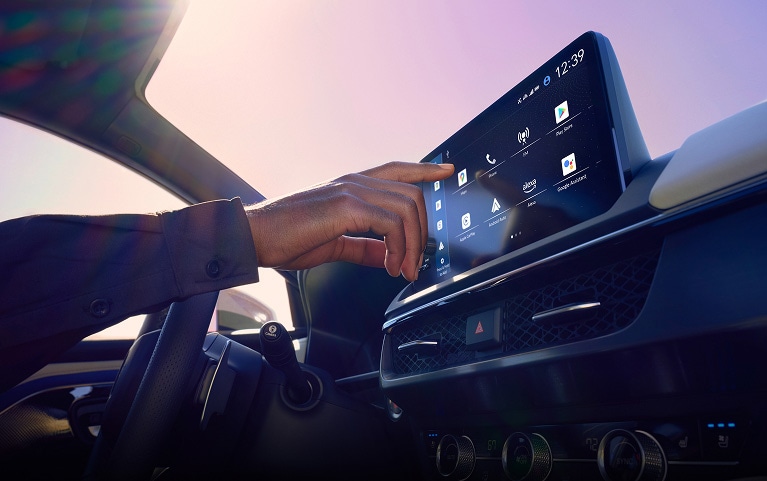 2026 Acura ADX A-Spec with Advance Package shown in Ebony Interior, featuring Google Built-In on its touchscreen console.