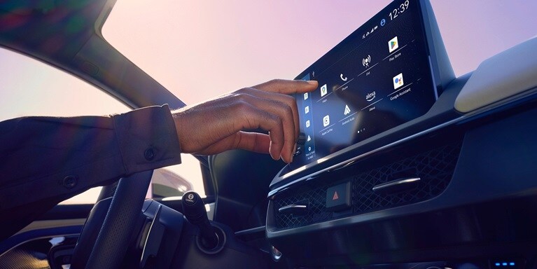 2026 Acura ADX A-Spec with Advance Package shown in Ebony Interior, featuring Google Built-In on its touchscreen console.