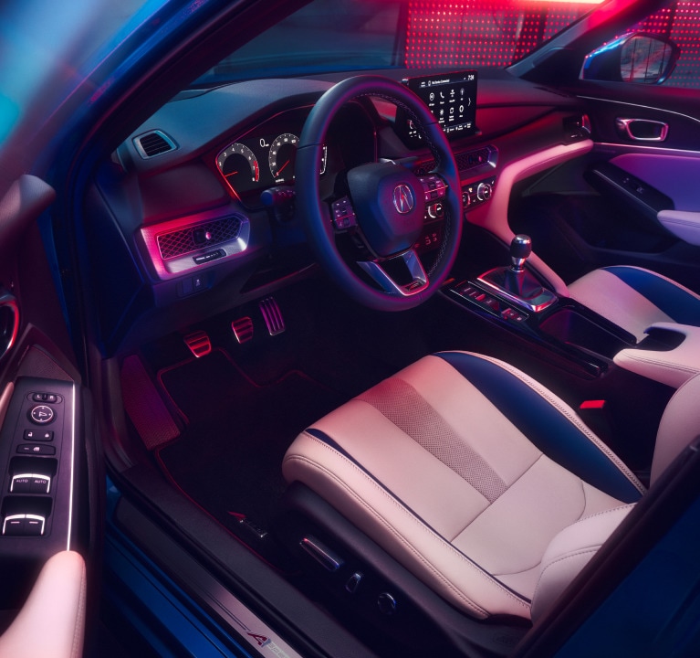 2026 Acura Integra interior cabin from driver side in orchid.