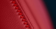 2026 Acura Integra red stitching detail. 2026 Acura Integra red stitching detail.