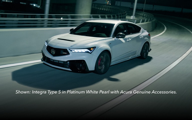 2026 Acura Integra Type S in Platinum White Pearl with Acura Genuine Accessory