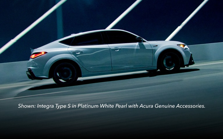 2026 Acura Integra Type S in Platinum White Pearl with Acura Genuine Accessory