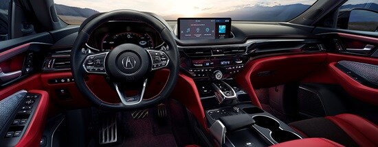 2022 Acura MDX Packages red leather with Ultrasuede™-trim