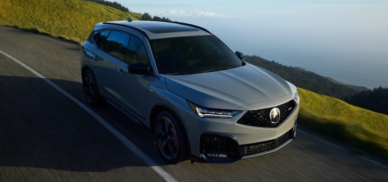 2026 Acura MDX Type S 3/4 front view in Urban Gray Pearl