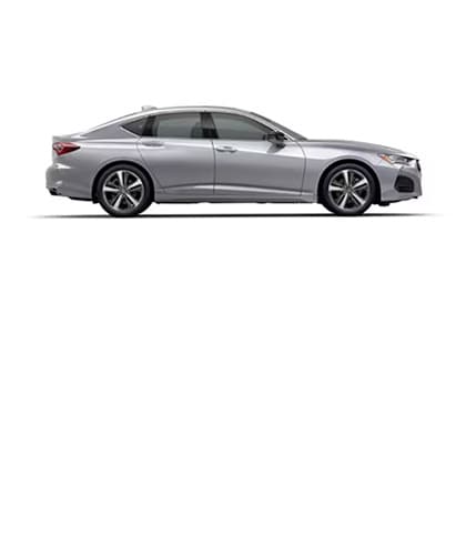 Acura TLX shown in Lunar Silver Metallic, side view. Acura TLX shown in Lunar Silver Metallic, side view.