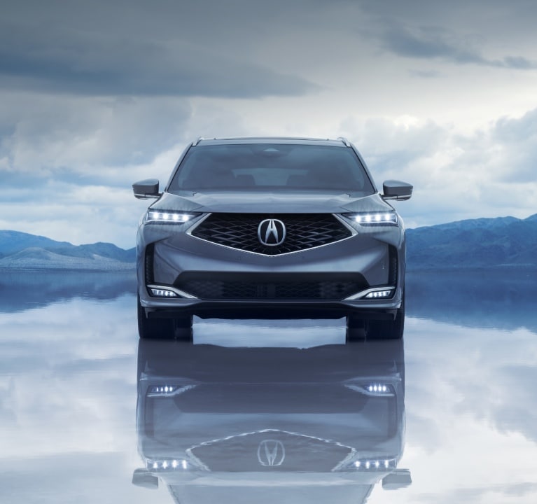 2026 Acura MDX in Liquid Carbon Metallic front view