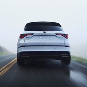 2026 Acura MDX A-Spec in Platinum White Pearl rear view 2026 Acura MDX A-Spec in Platinum White Pearl rear view