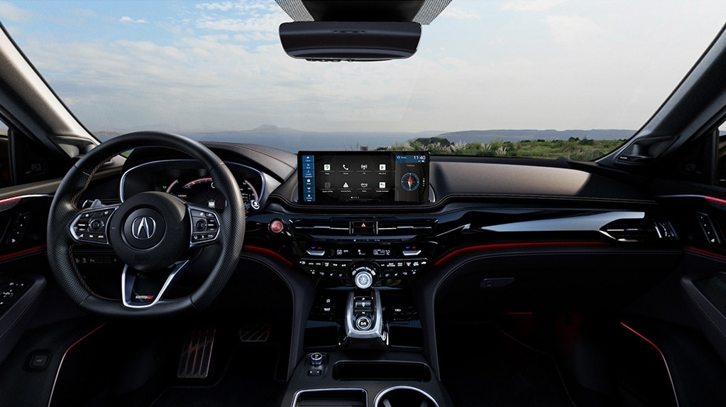 Interior View of 2026 Acura MDX Type S in Ebony Ultrasuede