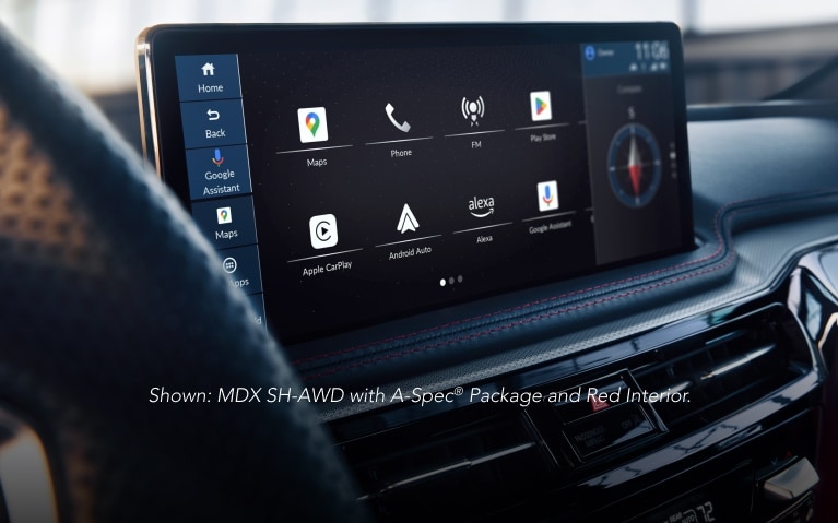 2026 Acura MDX SH-AWD A-Spec® Package and Red Interior with Google built-in