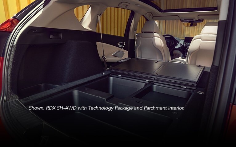 Acura 2024 RDX with Technology Package and Parchment interior, showing cargo space.