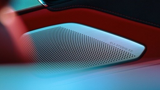 2025 RDX SH-AWD with A-Spec Advance Package with Red interior showing ELS STUDIO® Premium Audio