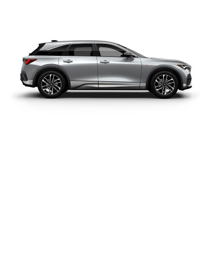 Acura ZDX shown in Solar Silver Metallic, side view.