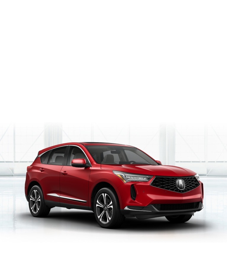 Acura 2026 RDX in Performance Red Pearl passenger 3/4 view