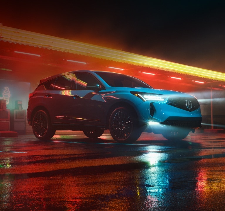 Acura 2026 RDX A-Spec with Gloss black accents and multi-spoke 20-in Shark Gray alloy wheels  