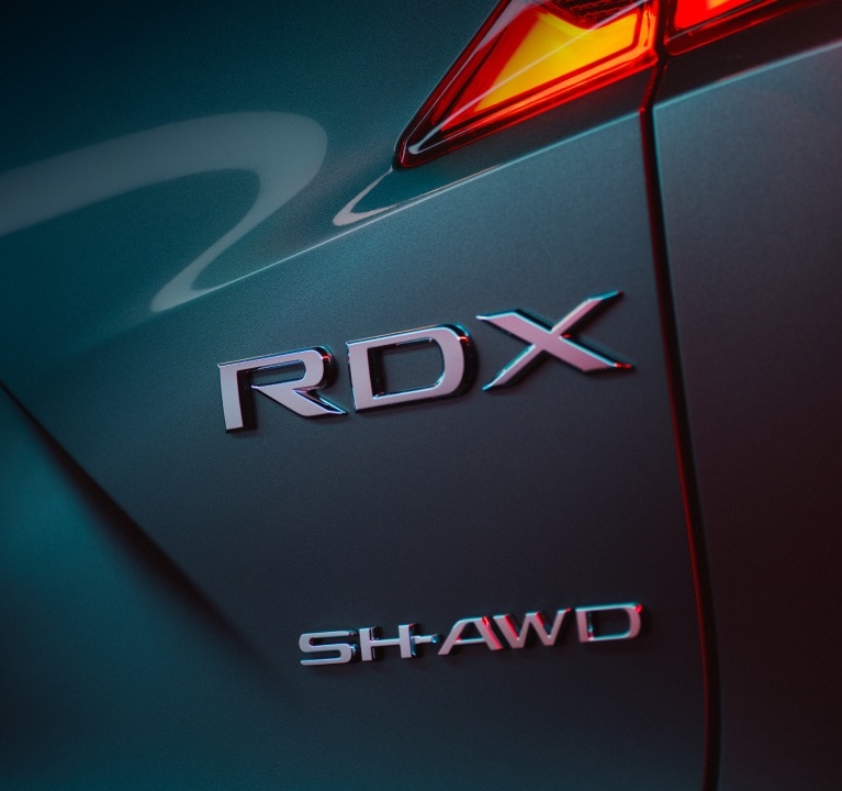 Acura 2026 RDX SH-AWD badge close up