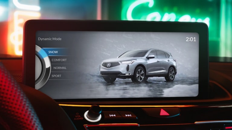 Acura 2026 RDX Integrated Dynamics System Snow mode screen