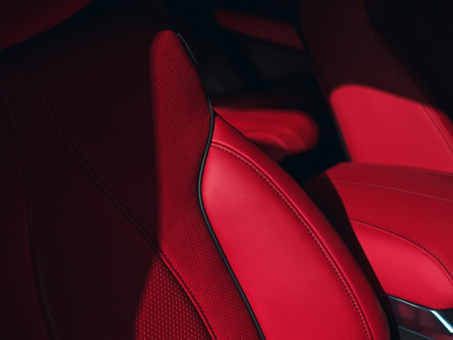 Acura 2026 RDX A-Spec Advance with the perforated Milano premium leather sport seats