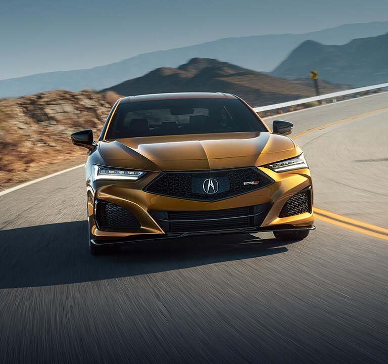 Acura 2023 TLX Type S in Tiger Eye Pearl front view