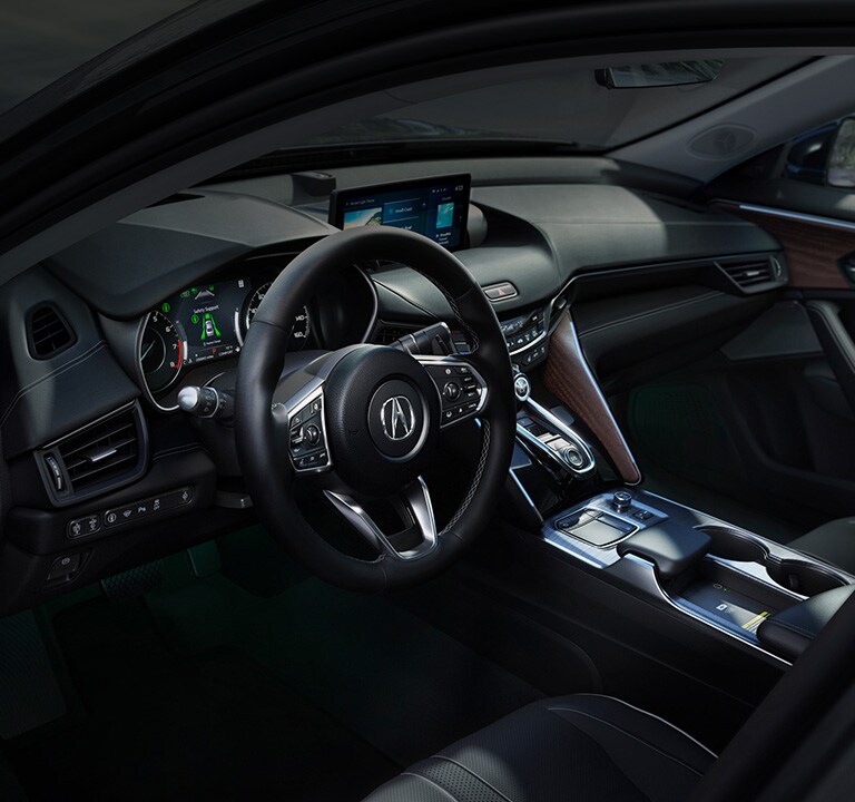 TLX Ebony Interior with wood accents
