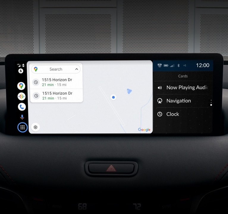2025 Acura TLX A-Spec with Ebony interior Android Auto Integration open on TLX center display.