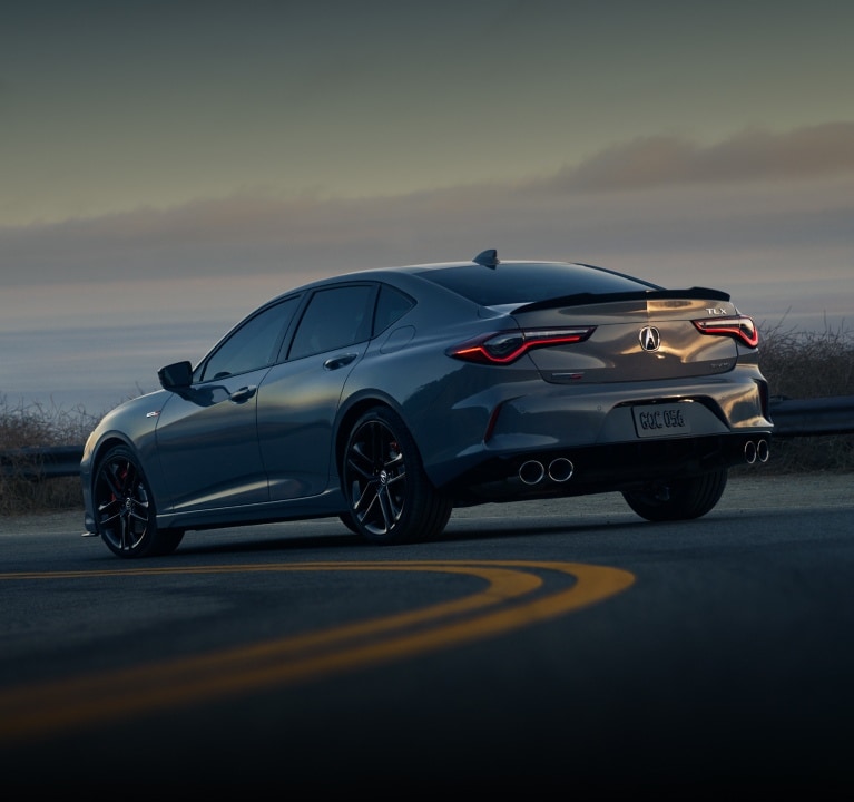 2025 Acura TLX Type S in Urban Gray Pearl rear view.