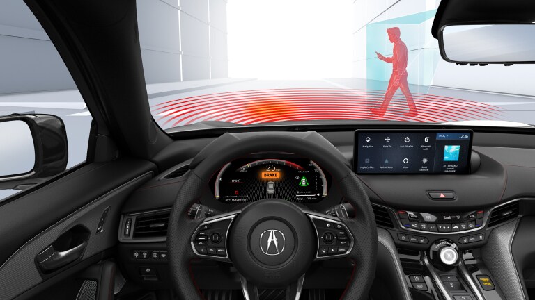 2025 Acura TLX with Pedestrian Detection CGI.