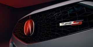 2025 Acura TLX Type S in Urban Gray Pearl all-new Diamond Pentagon Grille detail.
