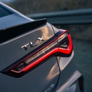 2025 Acura TLX Type S in Urban Gray Pearl Chicane LED taillights detail.