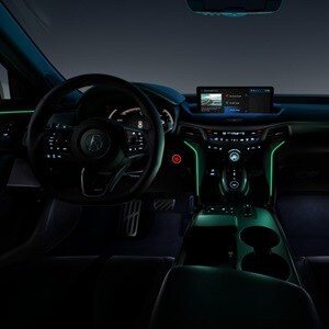 2025 Acura TLX A-Spec Package and Ebony interior with Atlantic Road ambient lighting theme.