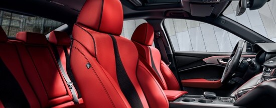 2025 Acura TLX A-Spec Package. Luxury red leather interior.