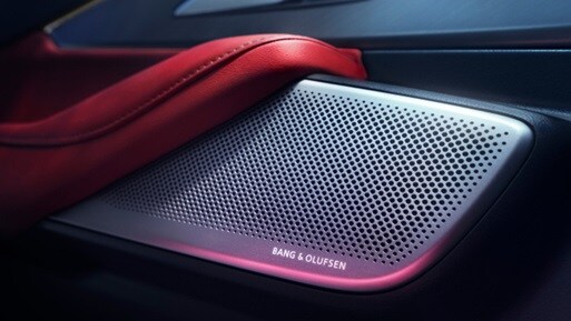 2024 Acura ZDX Type S with Red Interior, detail of the Sound System 2024 Acura ZDX Type S with Red Interior, detail of the Sound System