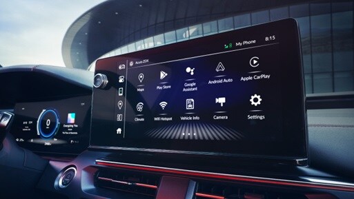 2024 Acura ZDX Type S with Red Interior, detail of the screen 2024 Acura ZDX Type S with Red Interior, detail of the screen