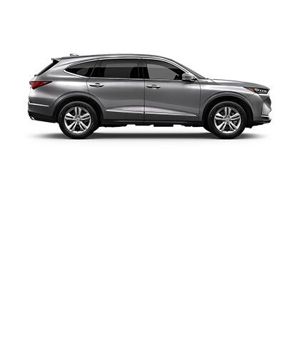 Acura MDX shown in Solar Silver Metallic, side view. Acura MDX shown in Solar Silver Metallic, side view.