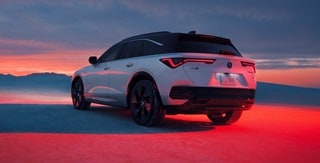 Acura 2024 ZDX Type S rear 3/4 view in Snowfall Pearl Acura 2024 ZDX Type S rear 3/4 view in Snowfall Pearl
