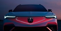 Acura 2024 ZDX front view of the Illuminated Seamless Pentagon Grille and Chicane™ LED Acura 2024 ZDX front view of the Illuminated Seamless Pentagon Grille and Chicane™ LED